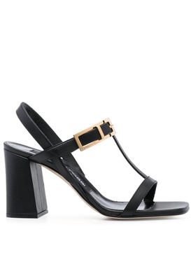 buckled T-bar leather sandals