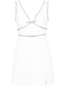 Self-Portrait Crystal-Embellished Mini Dress