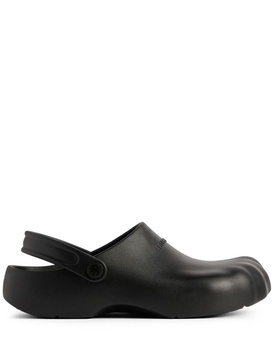 Balenciaga Black Rubber Slip On Sunday Molded