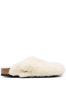 Birkenstock Boston Egg Mules With Fur