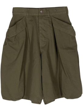 Olive Herringbone Multipocket Short