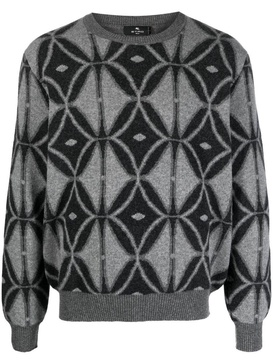 intarsia-knit wool jumper