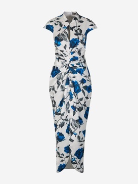 Rasario Floral Motif Midi Dress