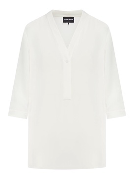 Giorgio Armani V-Neck Straight Hem Blouse