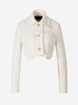 Proenza Schouler Tweed Cropped Buttoned Jacket