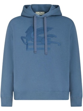 logo-embroidered cotton hoodie