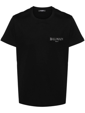 Black Vintage Rubber-Logo T-Shirt 