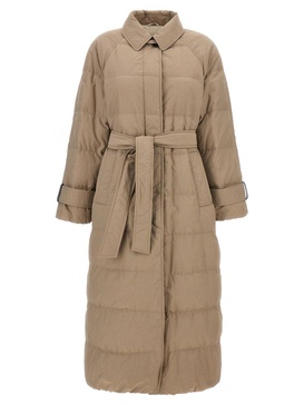 Brunello Cucinelli Belted Long Down Jacket