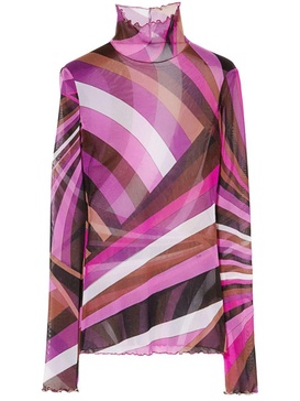 Pucci Printed High-Neck Top