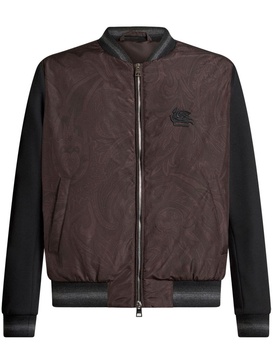 paisley-print panelled bomber jacket