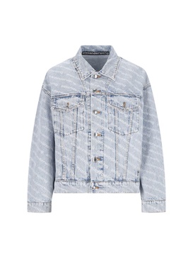 Alexander Wang Logo Printed Denim Jacket