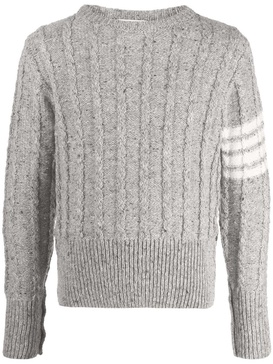 4-Bar stripe cable-knit jumper