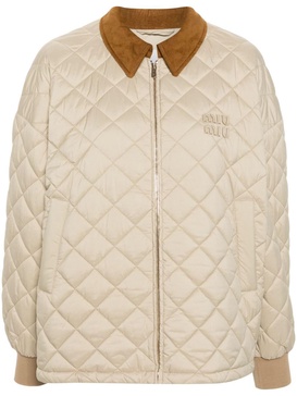 logo-patch quilted jacket