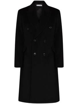 peak-lapel double-breasted coat