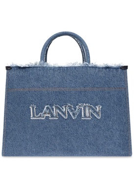 logo-embroidered tote bag