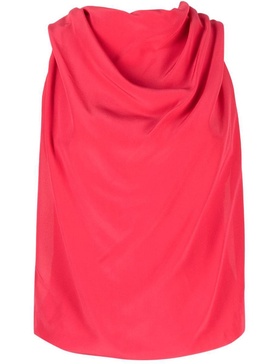 draped sleeveless silk top