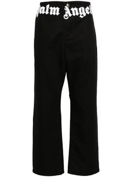 Cotton trousers with logo print