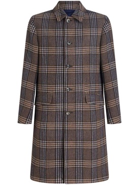 plaid-check pattern coat