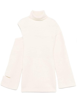 Andreādamo Ribbed Wool Cut-Out Sweater