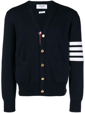 Thom Browne Milano Stitch V Neck Cardigan In Cotton Crepe Clothing