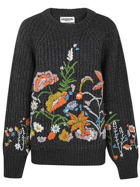 GLOSSY EMBROIDERED KNIT PULL