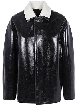 GLASS EFFECT COATED WOOL JACKET