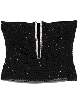 rhinestone-embellished strapless top