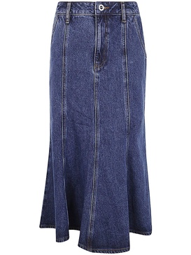 FLARED DENIM MIDI SKIRT