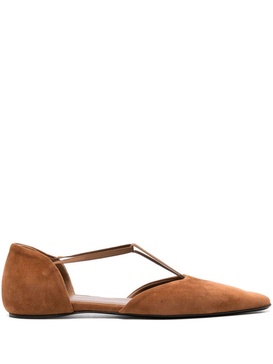 The T-strap Flat - 105 Tan / 36