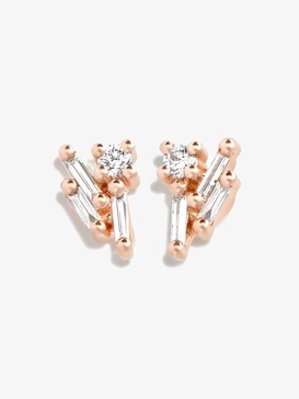 18K Rose Gold Classic Eva Diamond Stud Earrings