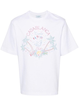 Crayon Tennis-print T-shirt