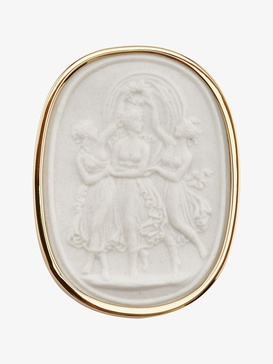 embossed porcelain brooch