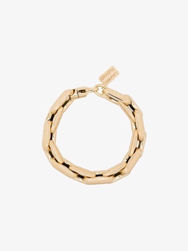 14K yellow gold medium square link bracelet