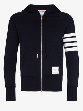 THOM BROWNE Essential 4-Bar Striped Zip Hoodie