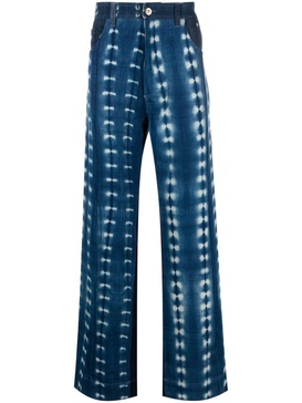 hand-dyed wide-leg trousers