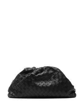 Black Pouch Leather Clutch Bag