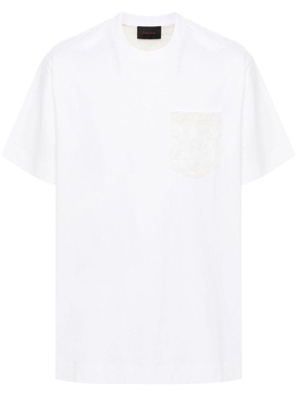 sheer lace-panel T-shirt