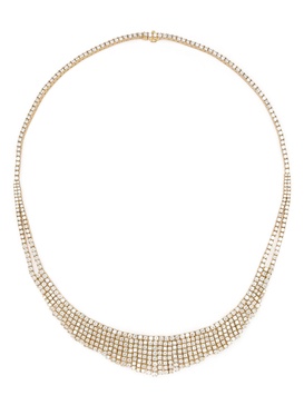 18K Yellow Gold Diamond Mesh Necklace