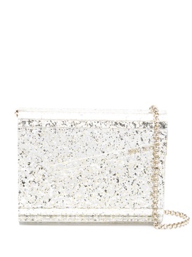 Silver-Tone Candy Glitter Clutch Bag