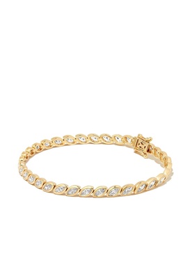 18K yellow gold Marquis diamond tennis bracelet