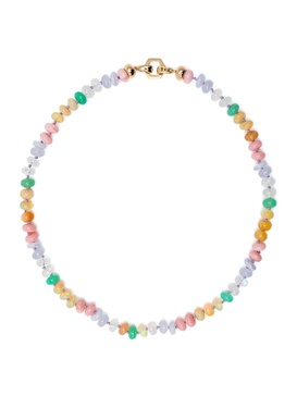 18K Yellow Gold Pastel Bead Foundation Necklace