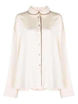 Neutral Pastelle Jacquard Satin Shirt