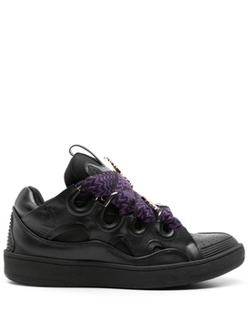 X FUTURE Black Curb 3.0 Leather Sneakers