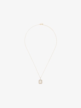 14K yellow gold U initial diamond necklace