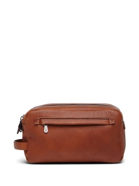 brown leather washbag