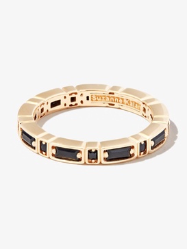 18kt yellow gold Inlay Sideways sapphire eternity band ring