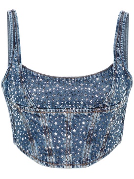 rhinestoned denim bustier