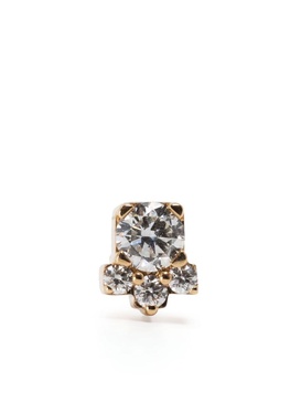 18K yellow gold River Trois diamond single stud earring