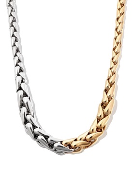 14K yellow gold two-tone twist chain necklace