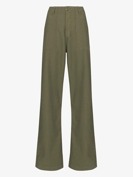 low-rise wide leg cotton trousers